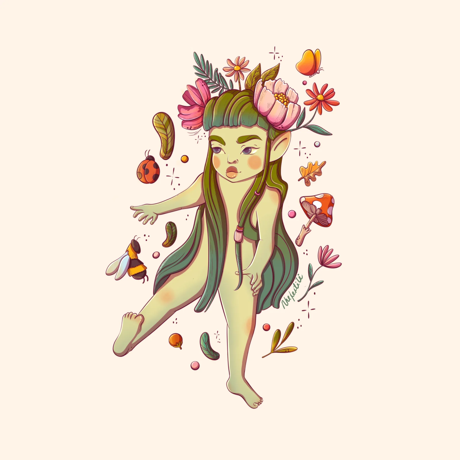 Character and colour development for botanical illustration